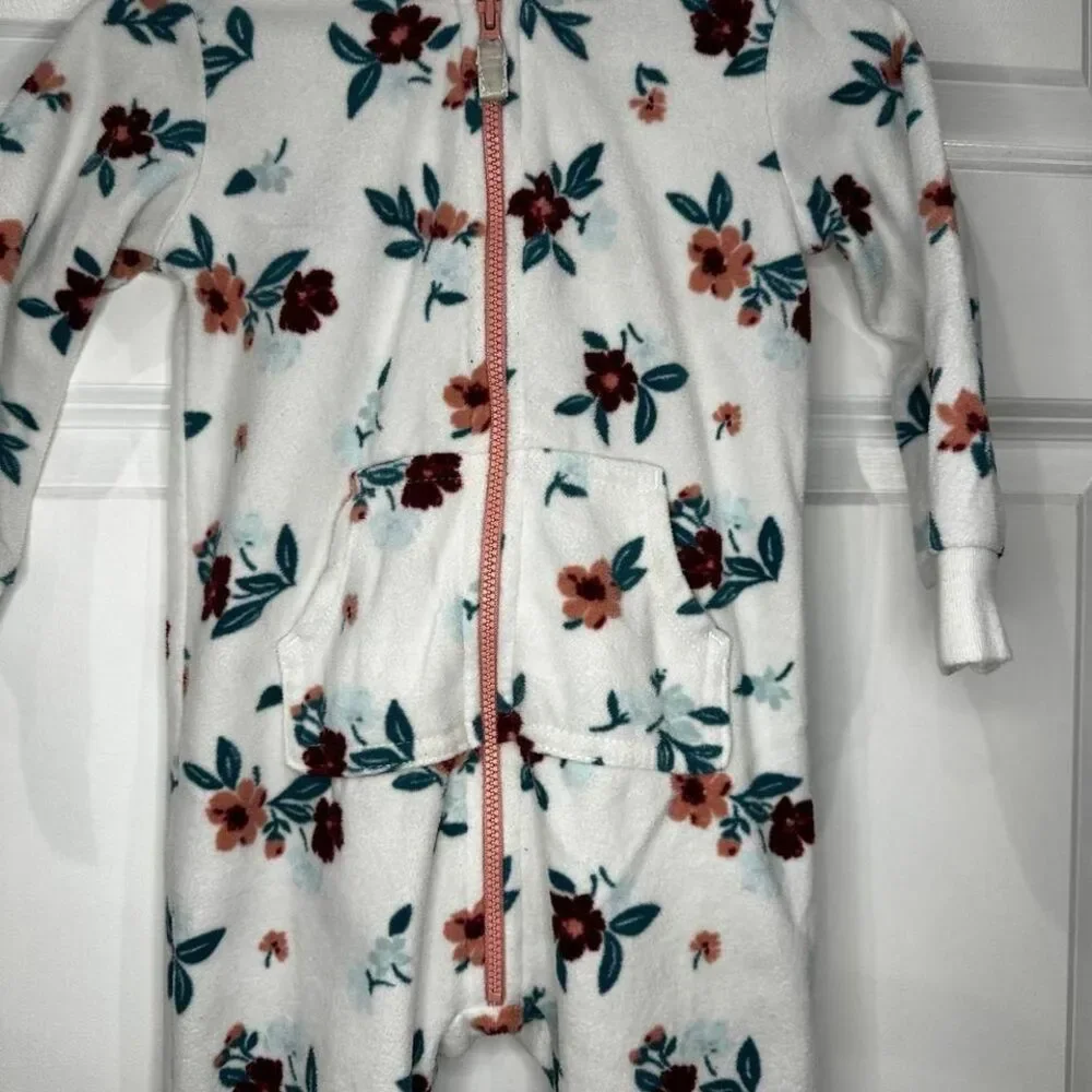 Carters Girls Floral Fleece Pajamas‎ Size 18 Months